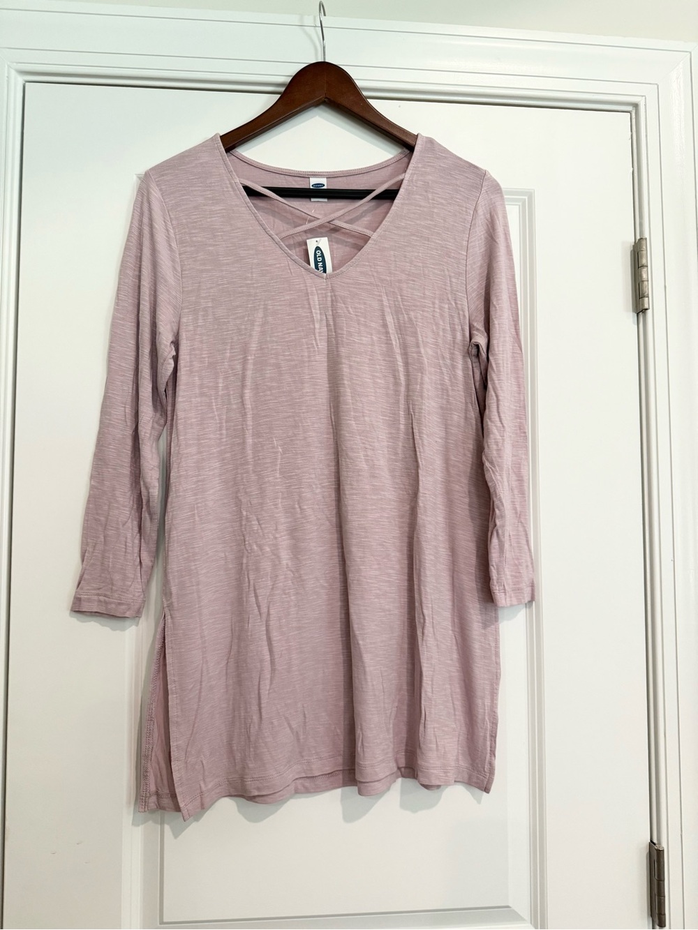 NWT Old Navy Mauve Crisscross Luxe Tunic Tee
